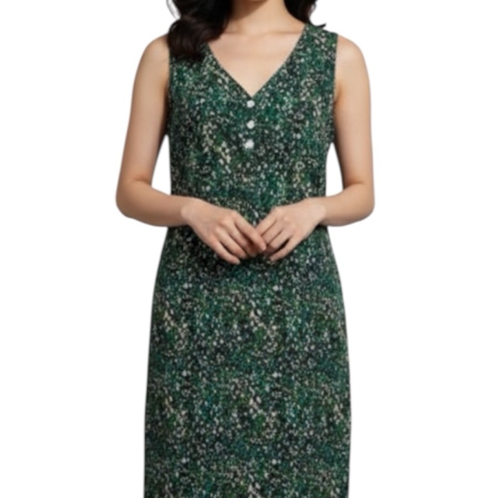 Sleeveless dress with button detail Small